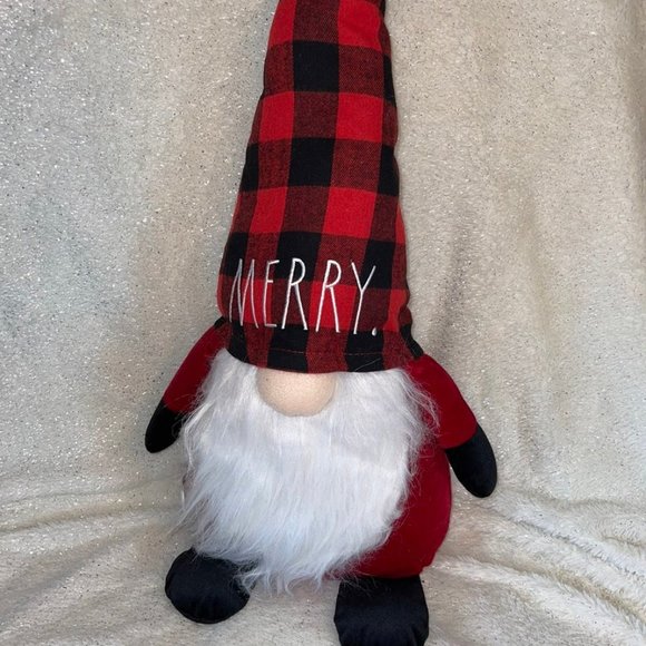 NWT BUNDLE of TWO Rae Dunn Christmas JOYFUL & MERRY Buffalo Check Gnomes - Picture 12 of 12